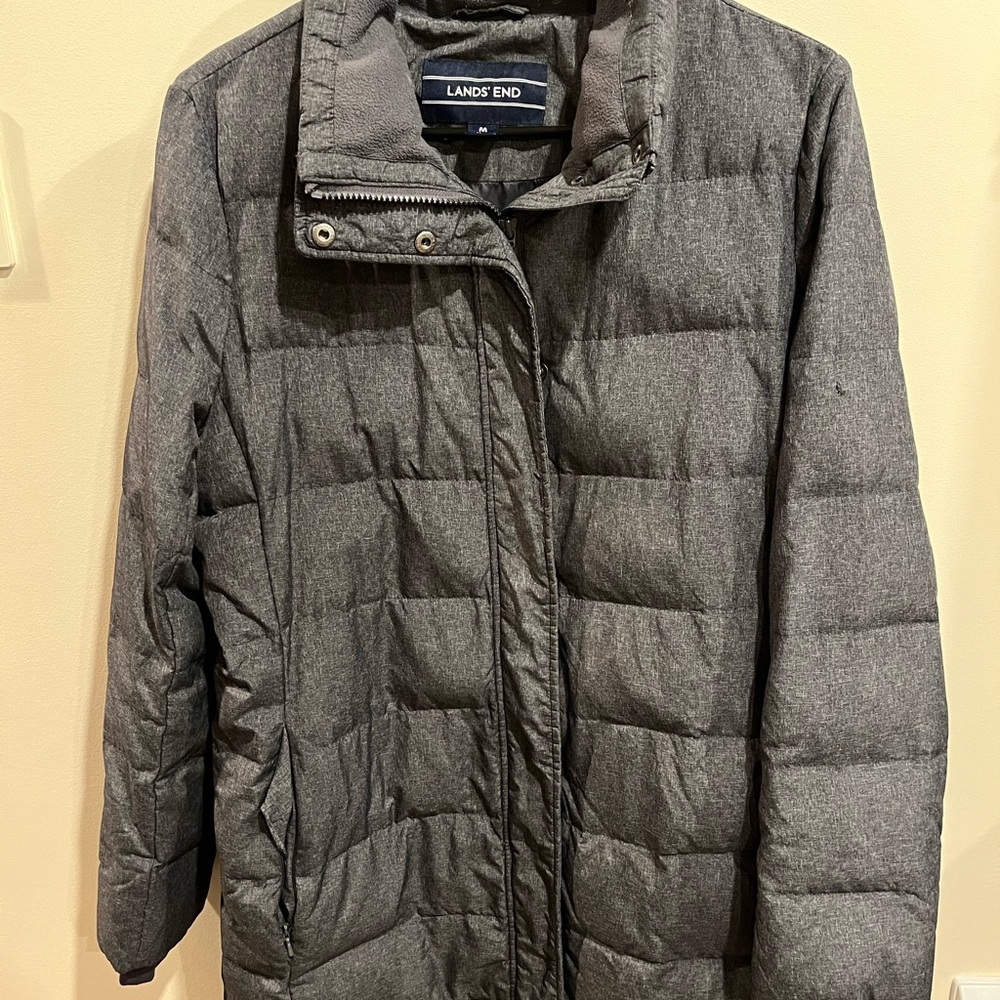 Lands' End Women's Charcoal Puffer Coat